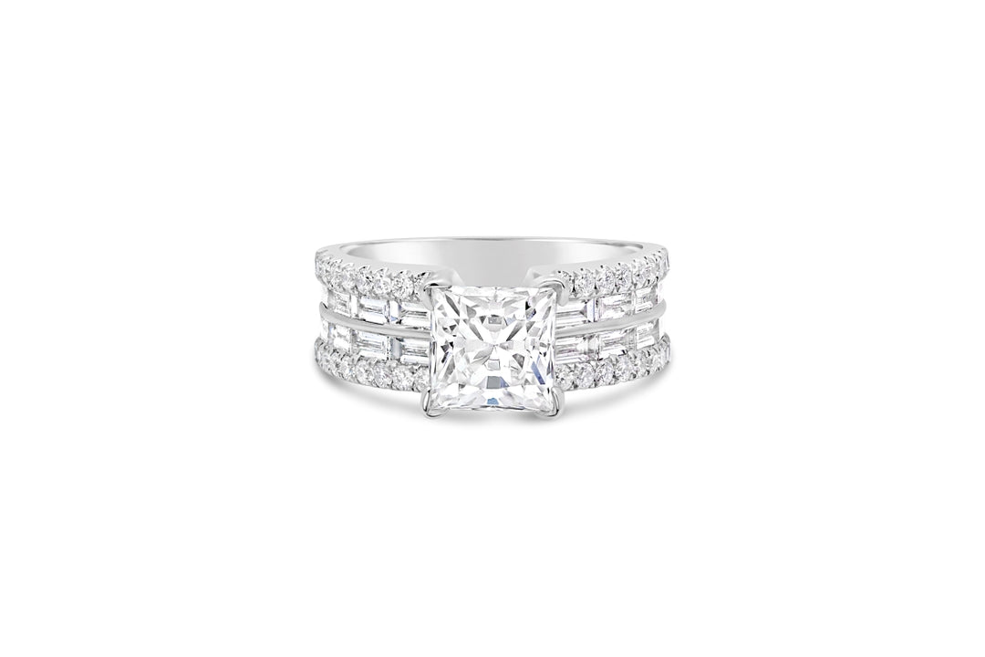 Wide Band Diamond Engagement Ring - GR3905