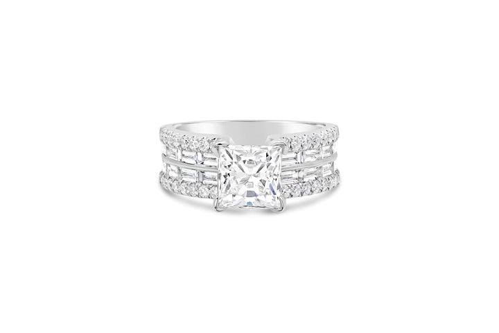 Wide Band Diamond Engagement Ring - GR3905