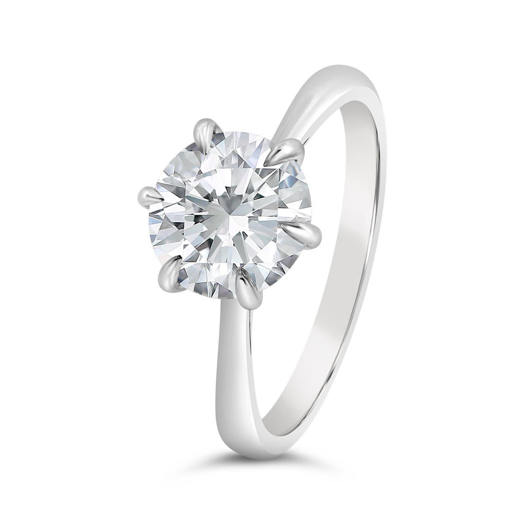Six Prong Solitaire Engagement Ring - N0009SMA-RD