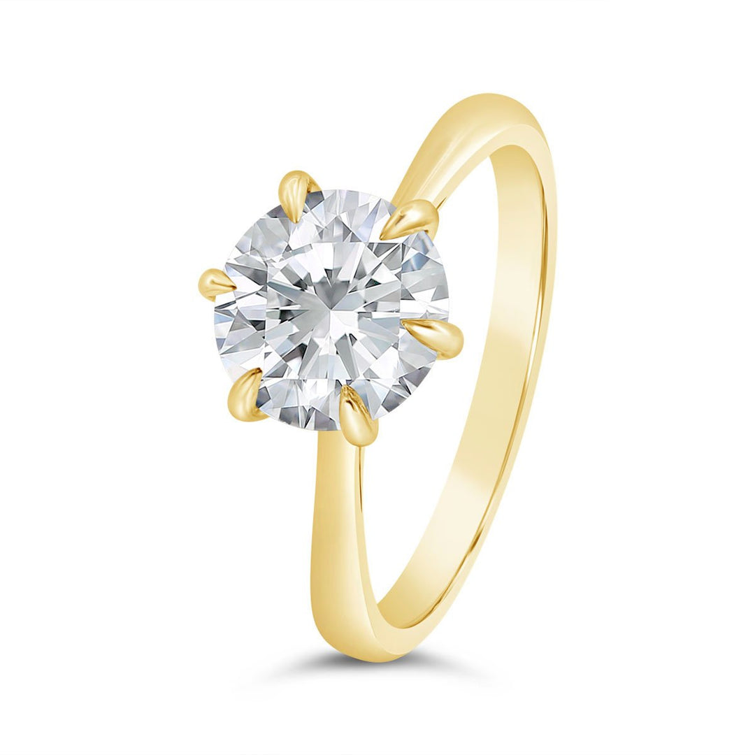 Six Prong Solitaire Engagement Ring - N0009SMA-RD