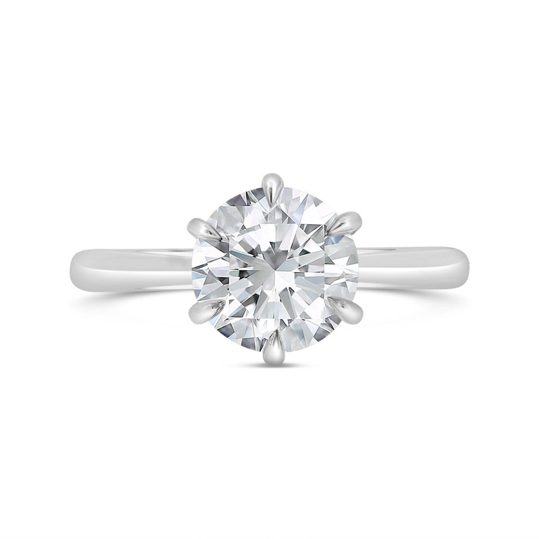 Six Prong Solitaire Engagement Ring - N0009SMA-RD