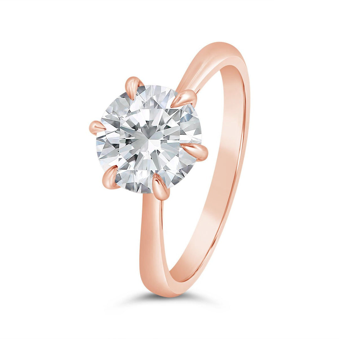 Six Prong Solitaire Engagement Ring - N0009SMA-RD