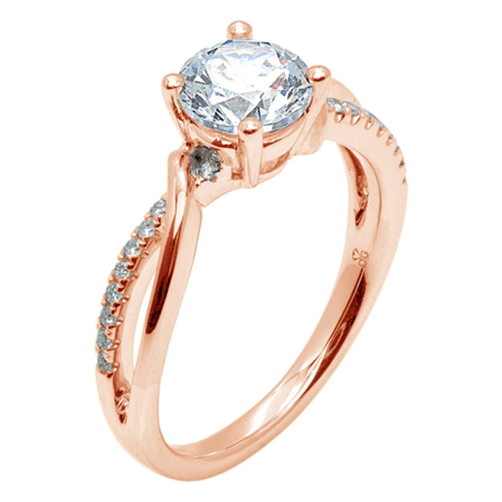 Two Tone Cross Over Diamond Engagement Ring - The Diamond Guys