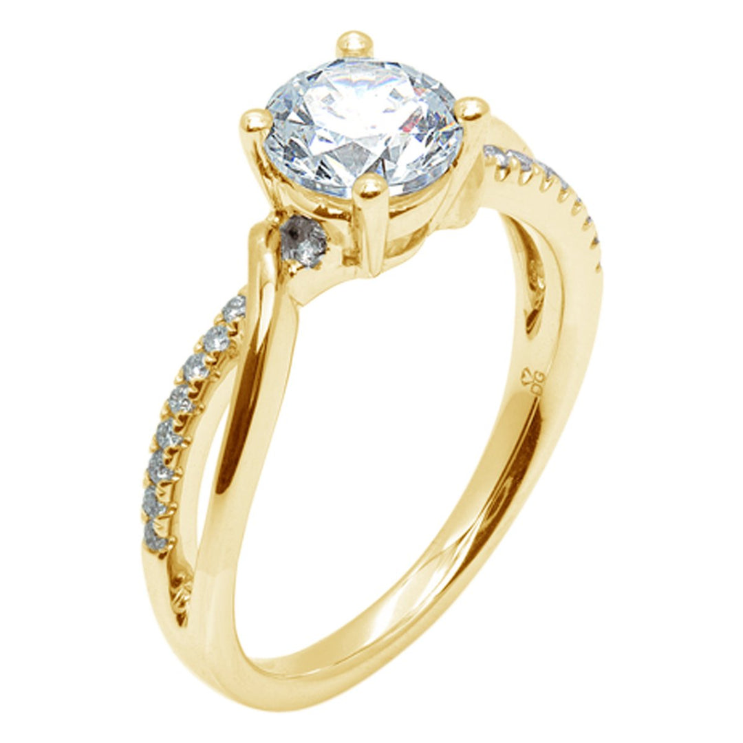 Two Tone Cross Over Diamond Engagement Ring - The Diamond Guys