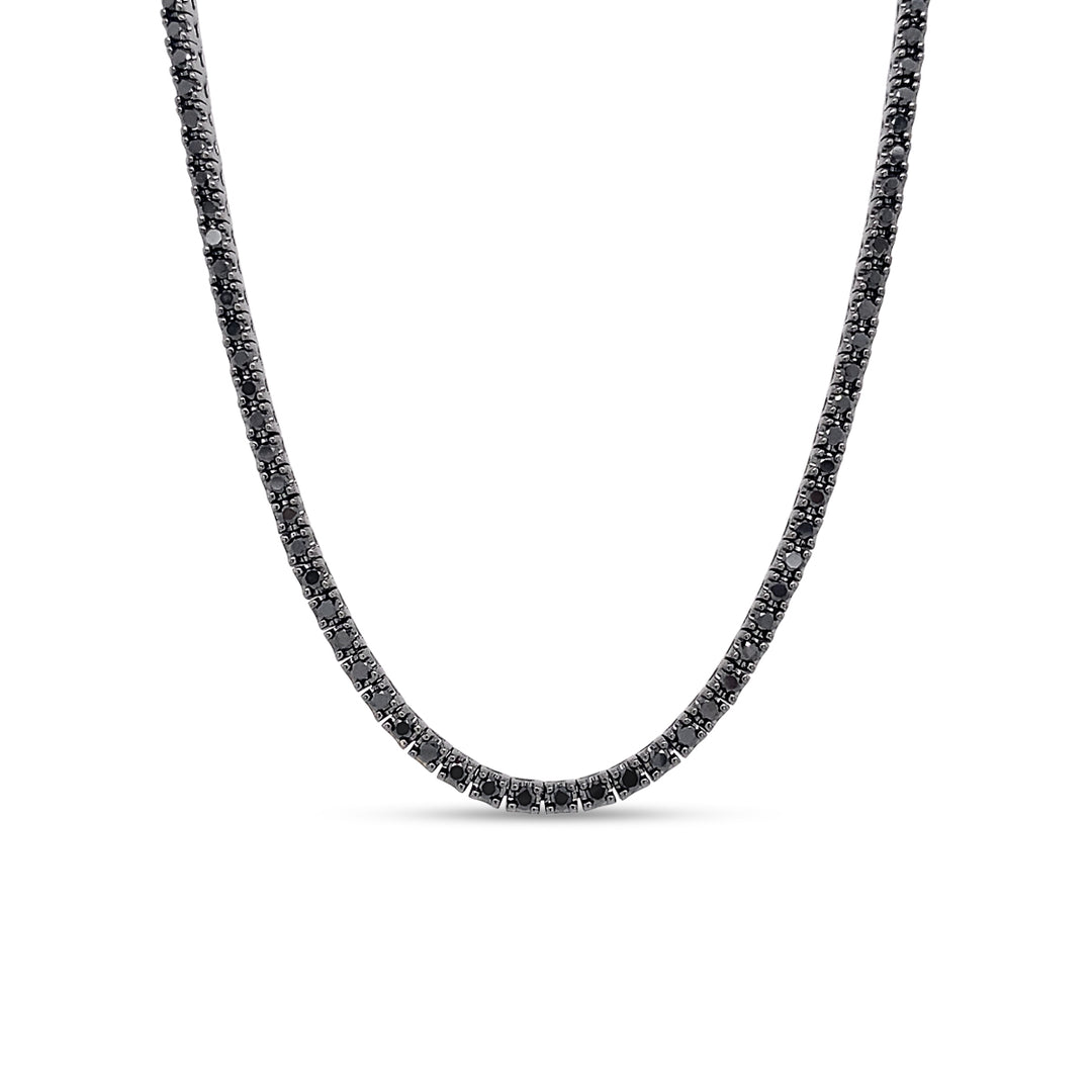 Black Diamond Tennis Necklace
