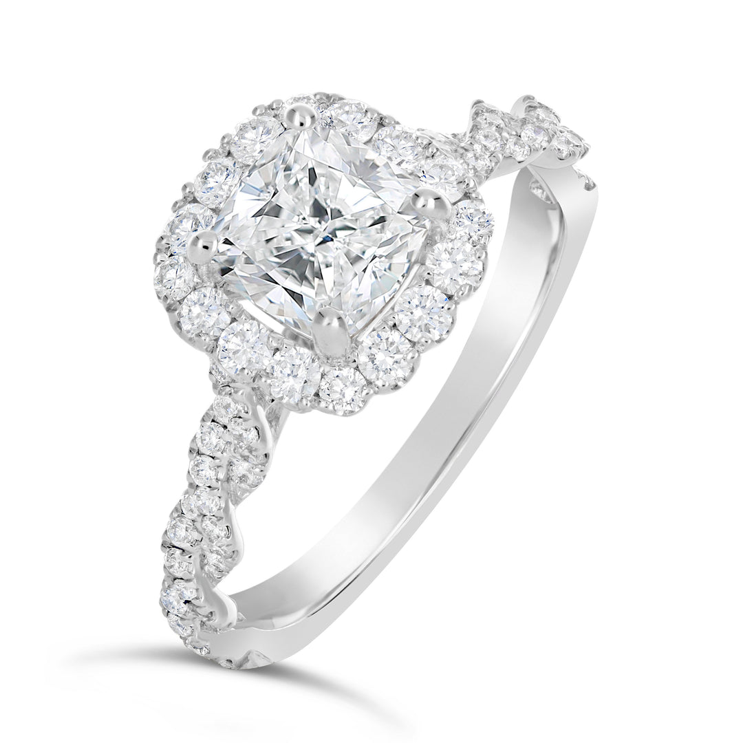 Diamond Halo Engagement Ring - The Diamond Guys