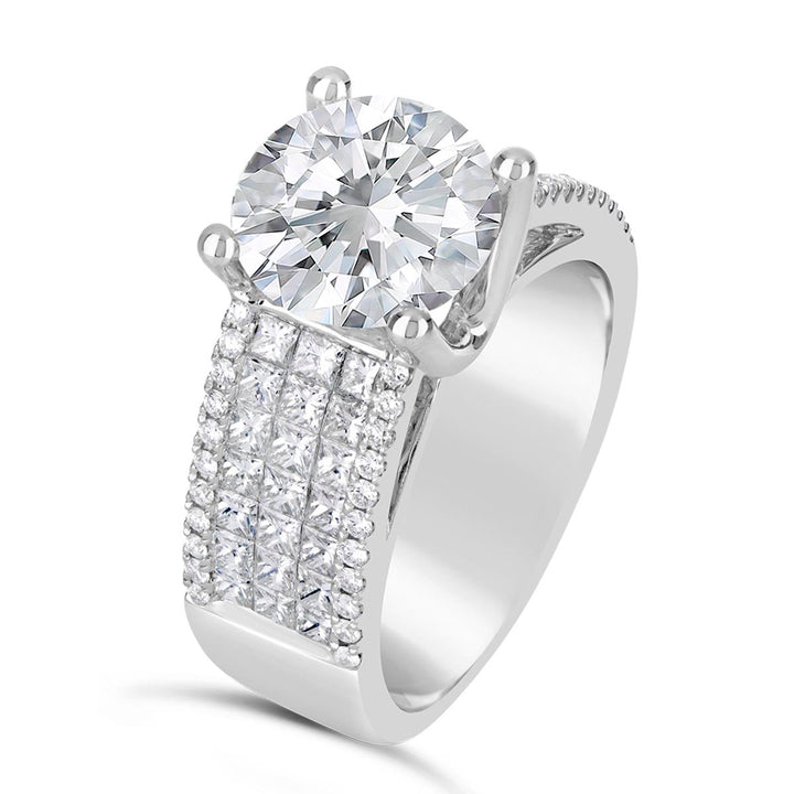 Wide Band Diamond Engagement Ring - The Diamond Guys
