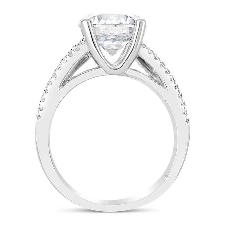 Wide Band Diamond Engagement Ring - The Diamond Guys