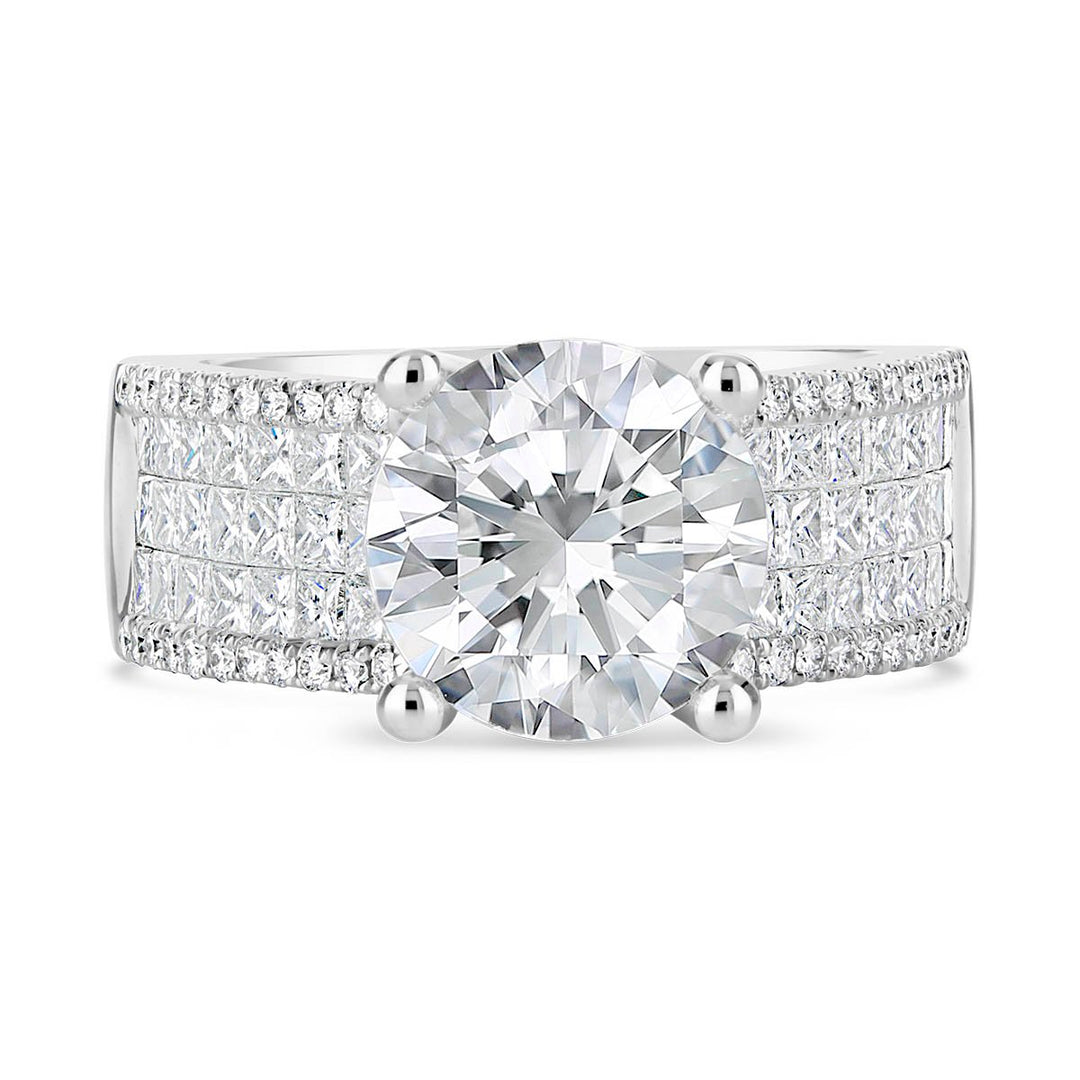 Wide Band Diamond Engagement Ring - The Diamond Guys