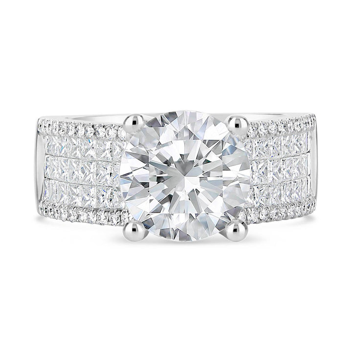 Wide Band Diamond Engagement Ring - The Diamond Guys