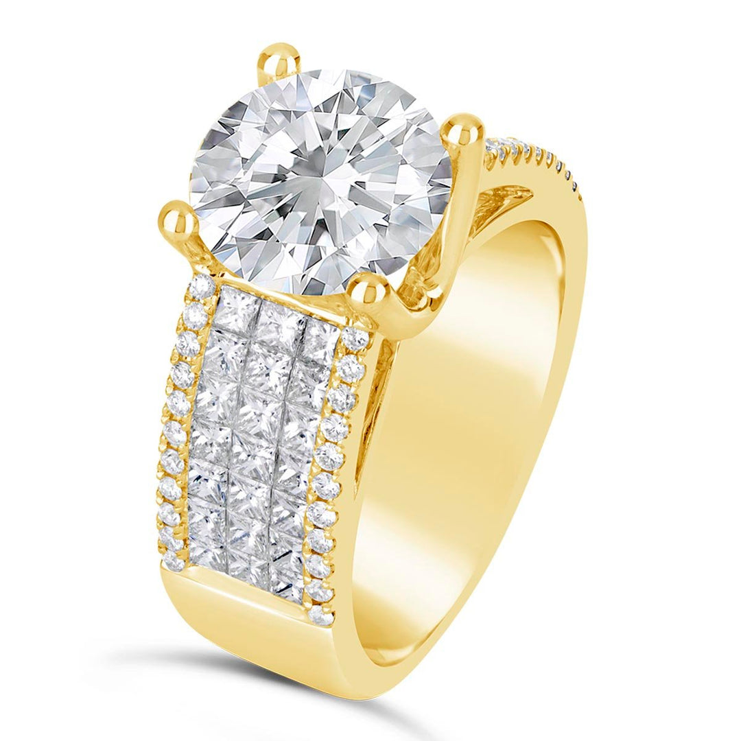 Wide Band Diamond Engagement Ring - The Diamond Guys