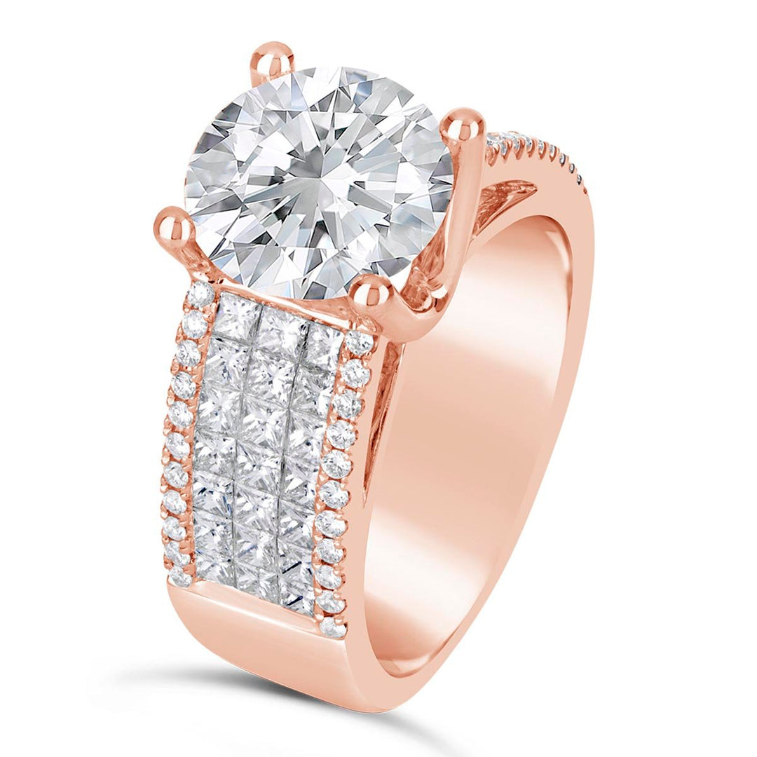 Wide Band Diamond Engagement Ring - The Diamond Guys