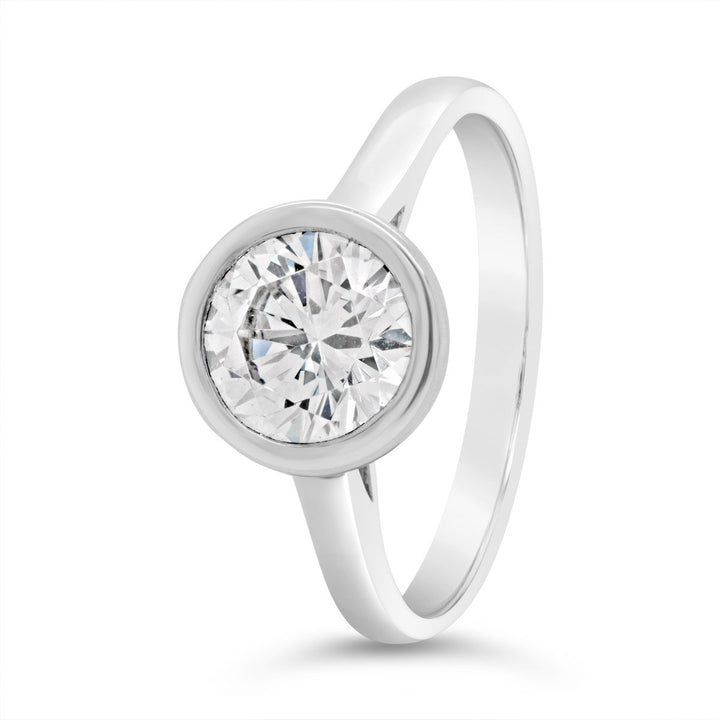 Bezel Set Solitiare Engagement Ring - The Diamond Guys