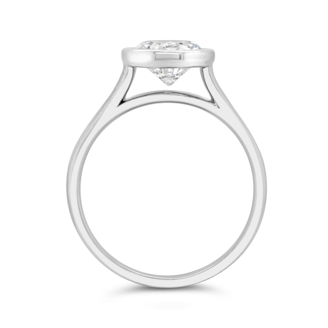 Bezel Set Solitiare Engagement Ring - The Diamond Guys