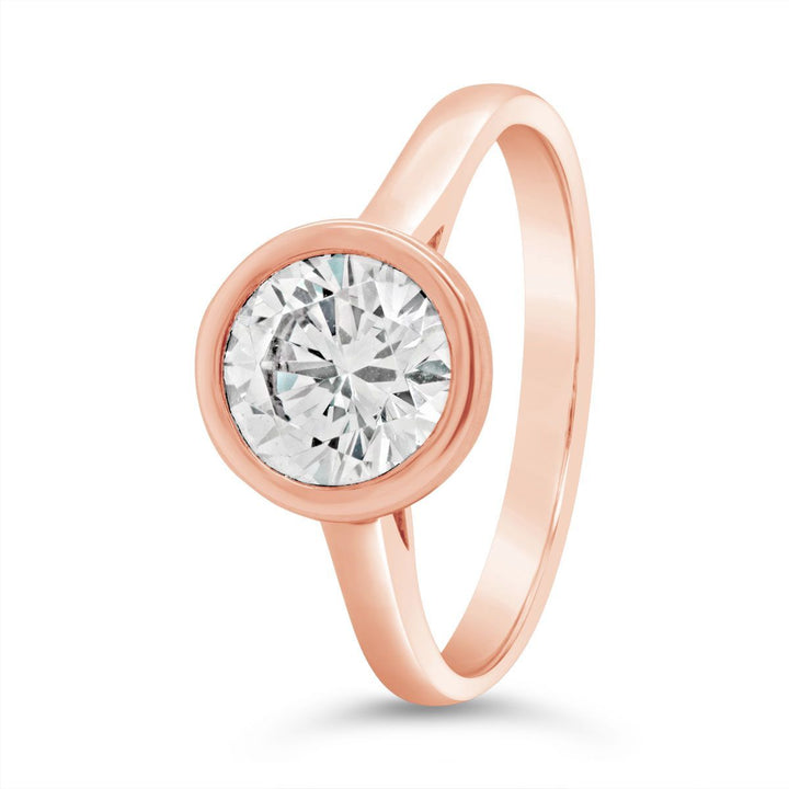 Bezel Set Solitiare Engagement Ring - The Diamond Guys