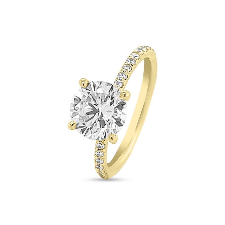 Secret Halo French Pave Diamond Engagement Ring