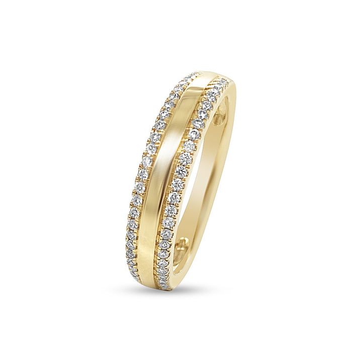 Yellow Gold Diamond Band with Tapered Shank - GSR24445-B