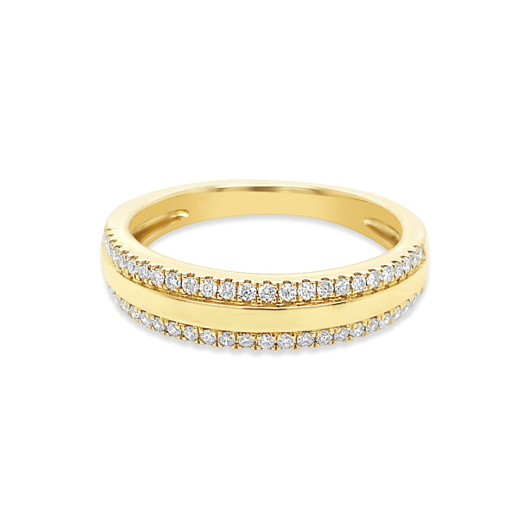 Yellow Gold Diamond Band with Tapered Shank - GSR24445-B