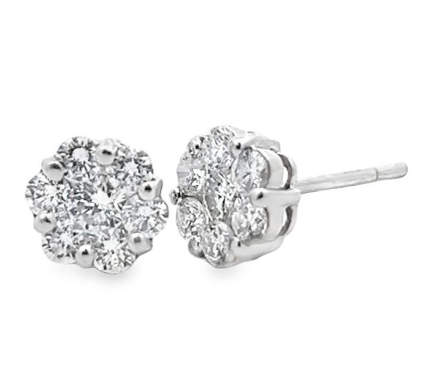White Gold Diamond Earrings - CE0062D - The Diamond Guys