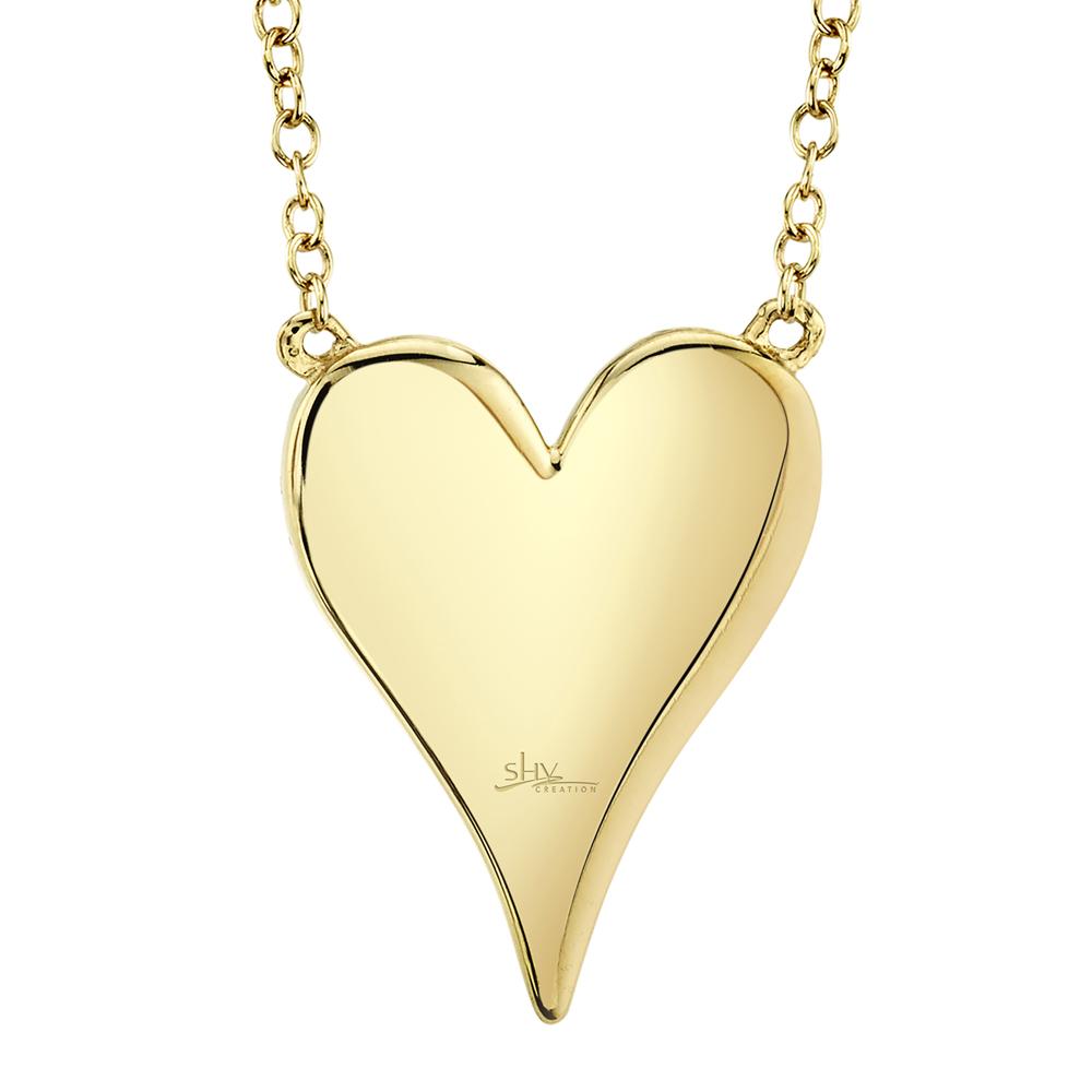 Shy Creation Pave Diamond Heart Necklace - The Diamond Guys