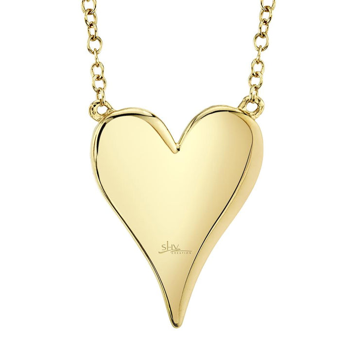 Shy Creation Pave Diamond Heart Necklace - The Diamond Guys