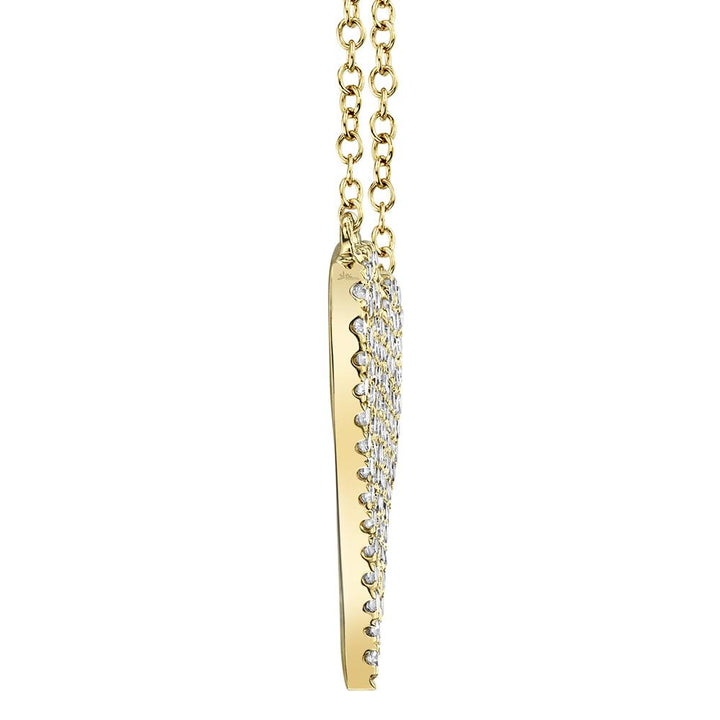 Shy Creation Pave Diamond Heart Necklace - The Diamond Guys