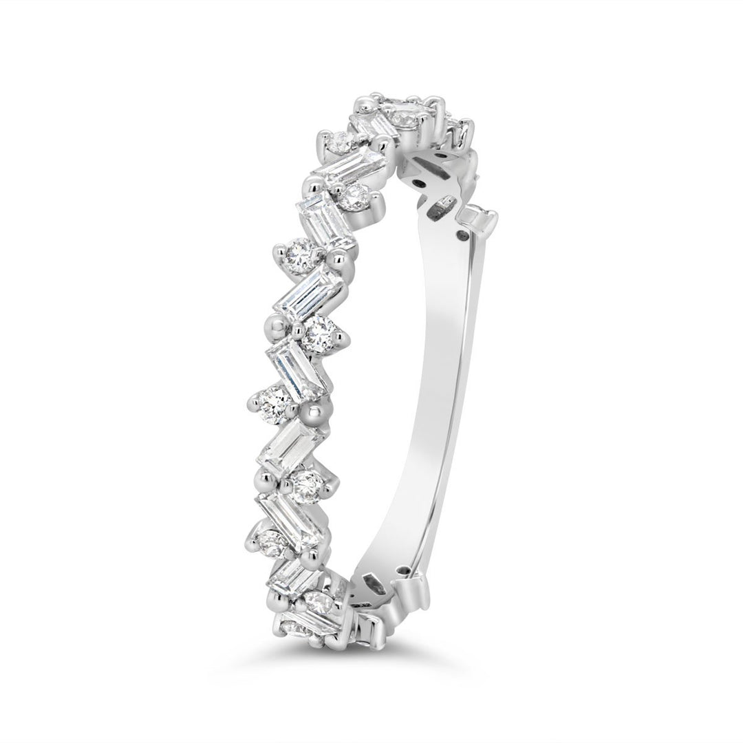 Round & Baguette Diamond Band - KE1R02 - The Diamond Guys