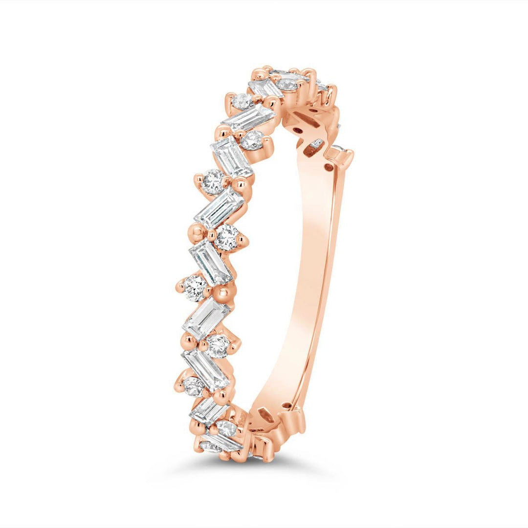 Round & Baguette Diamond Band - KE1R02 - The Diamond Guys