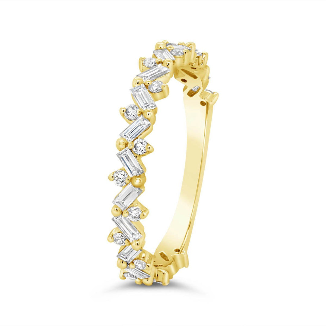 Round & Baguette Diamond Band - KE1R02 - The Diamond Guys