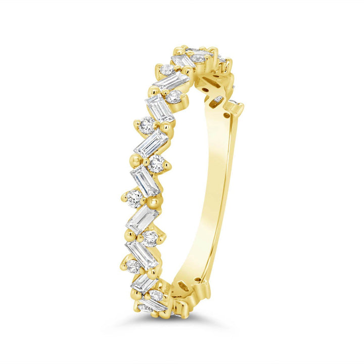 Round & Baguette Diamond Band - KE1R02 - The Diamond Guys