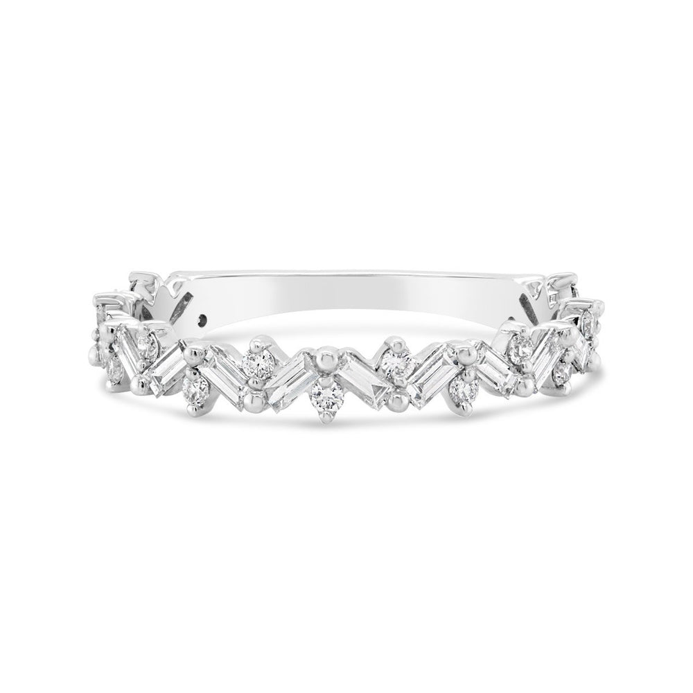 Round & Baguette Diamond Band - KE1R02 - The Diamond Guys
