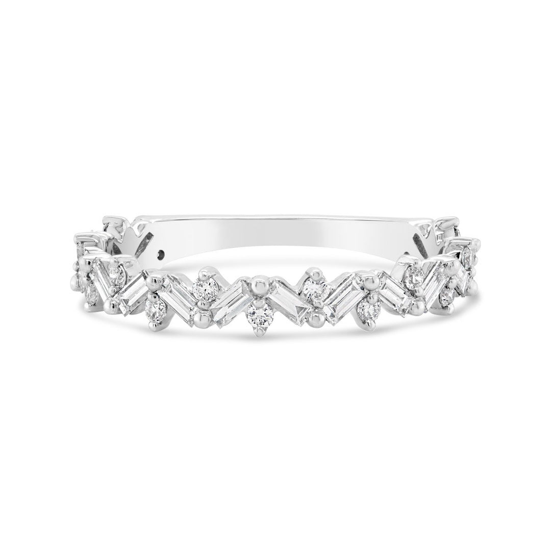 Round & Baguette Diamond Band - KE1R02 - The Diamond Guys