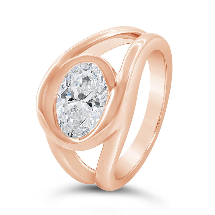 Laboratoy Grown Bypass Bezel Set Diamond Ring