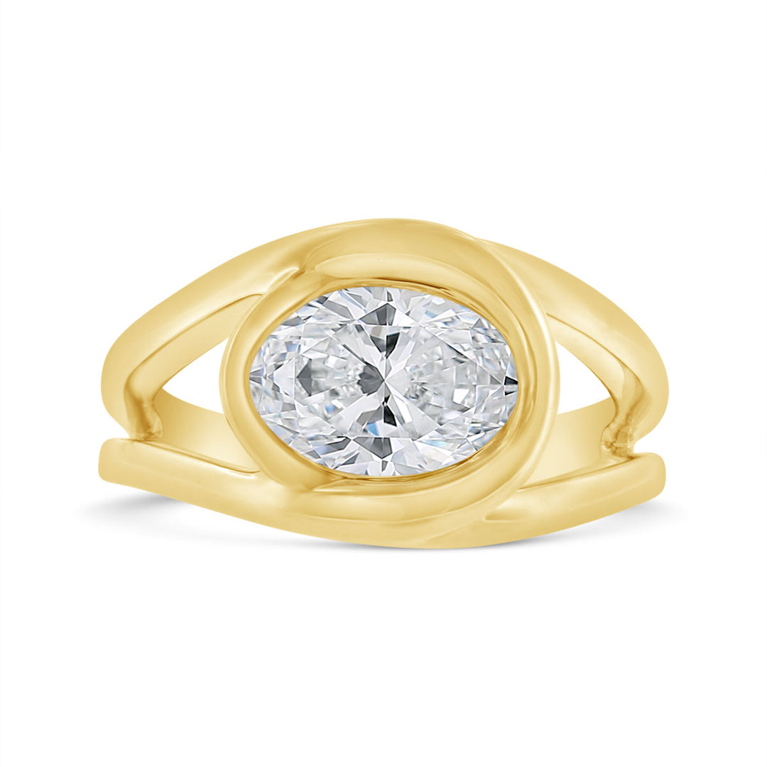 Laboratoy Grown Bypass Bezel Set Diamond Ring