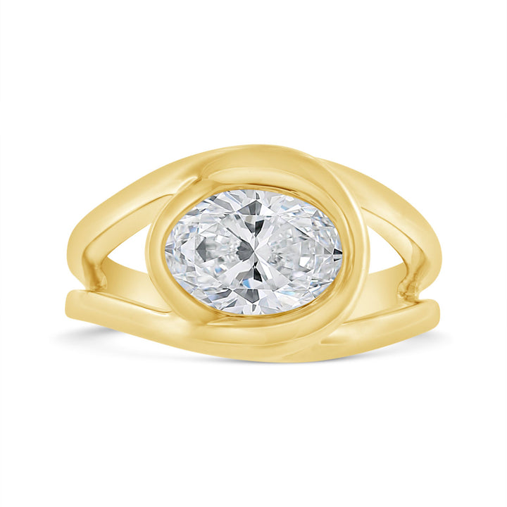 Laboratoy Grown Bypass Bezel Set Diamond Ring