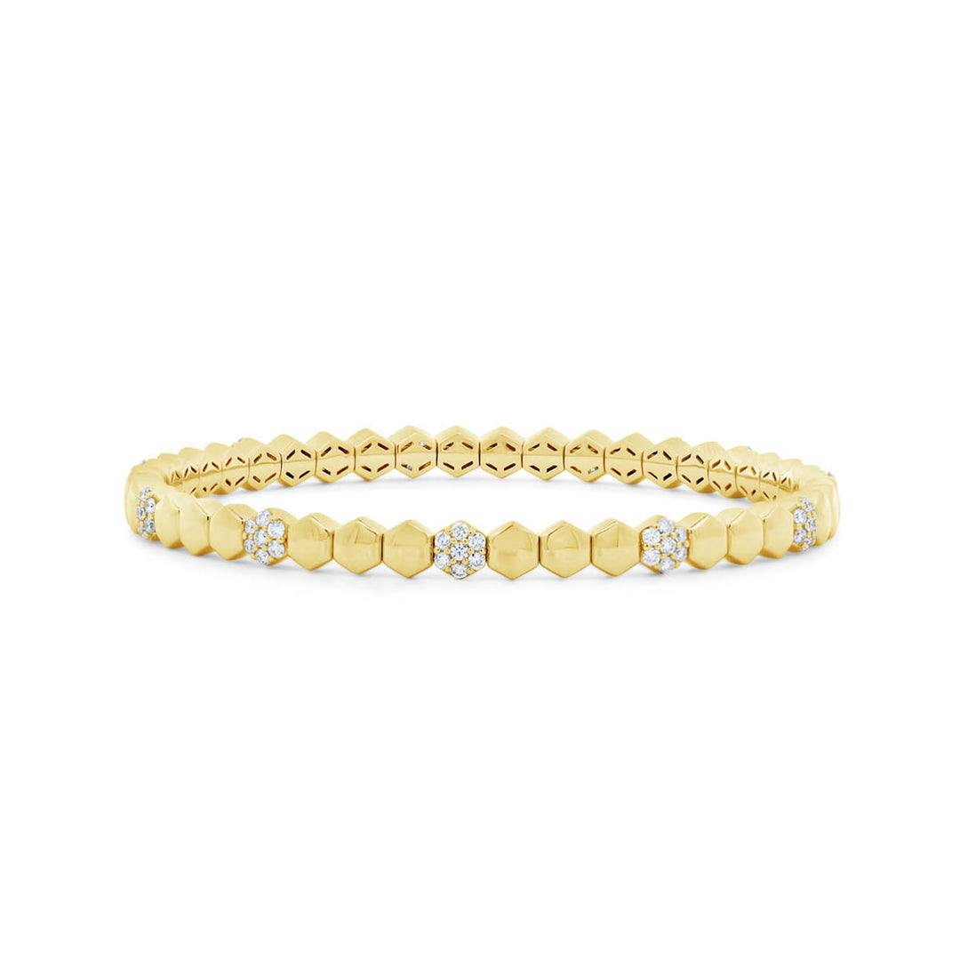 Gold Strech Diamond Bangle - BG624