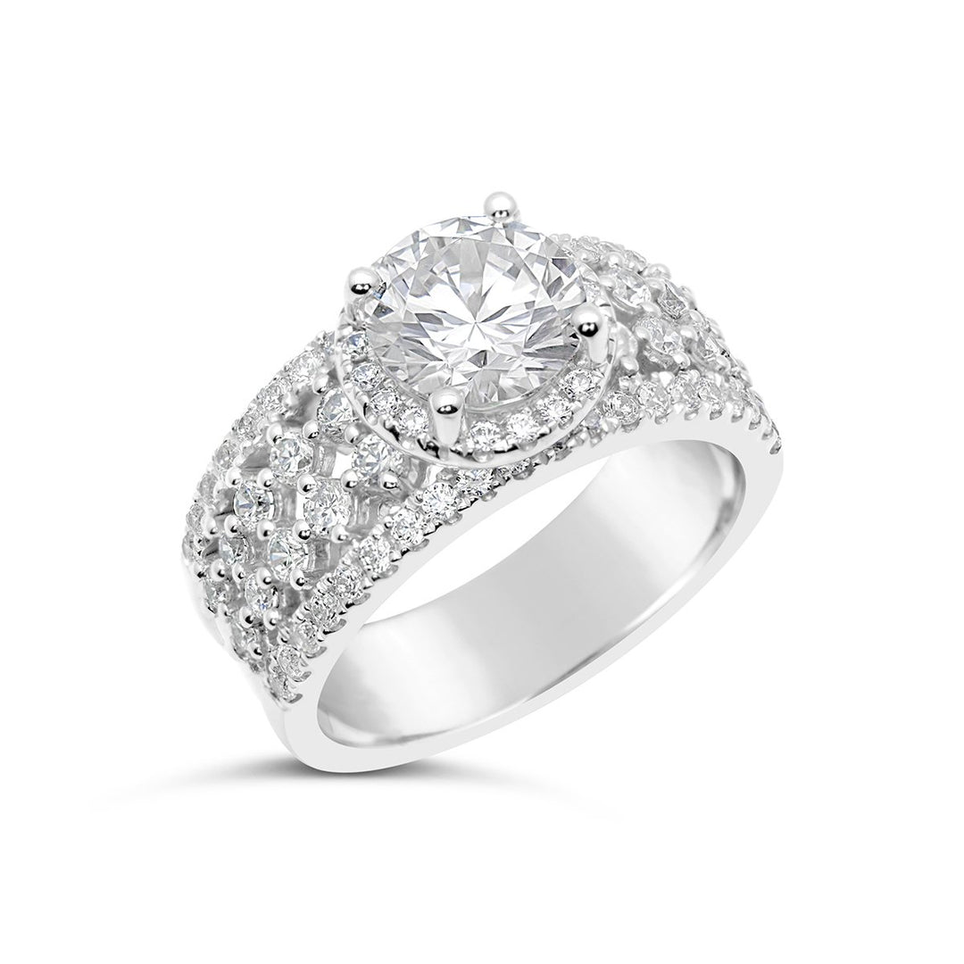 Diamond Engagement Ring With Wide Shank - The Diamond Guys