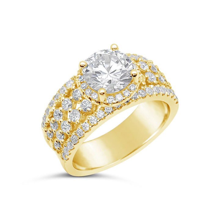 Diamond Engagement Ring With Wide Shank - The Diamond Guys