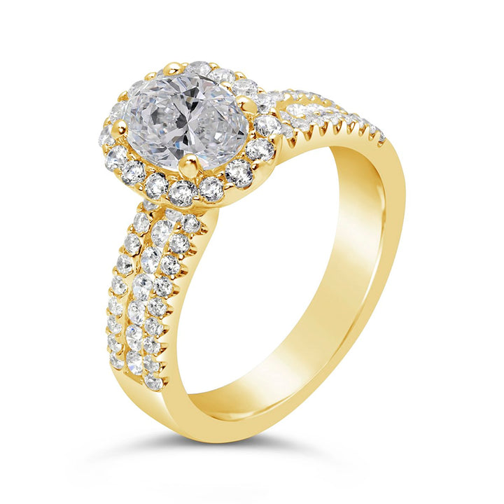 Oval Diamond Halo Ring - The Diamond Guys