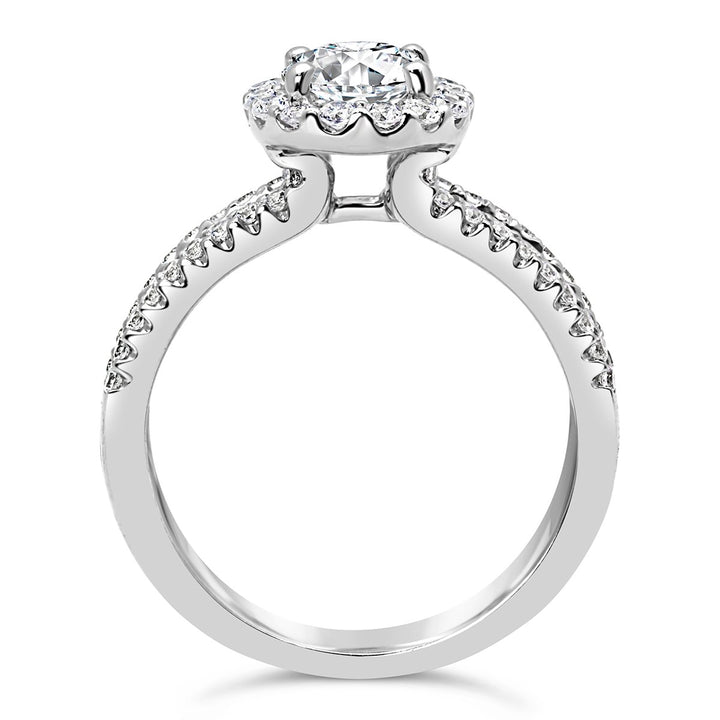 Oval Diamond Halo Ring - The Diamond Guys