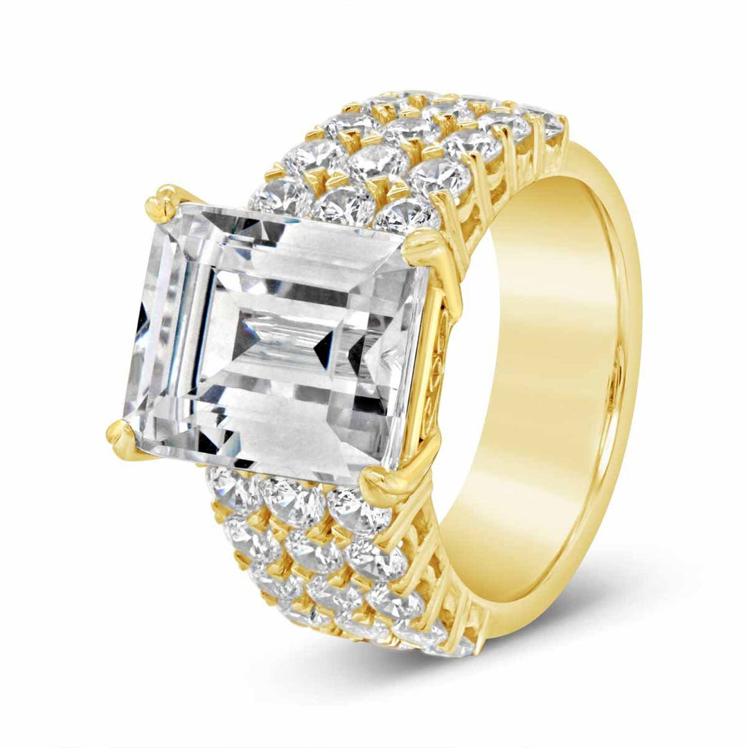 Three Row Diamond Engagement Ring - YJC3527R