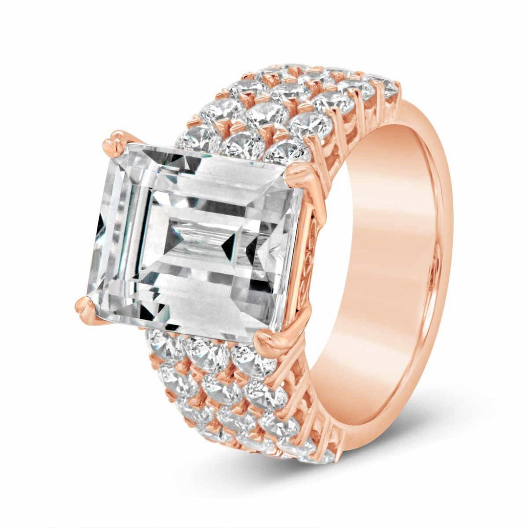 Three Row Diamond Engagement Ring - YJC3527R