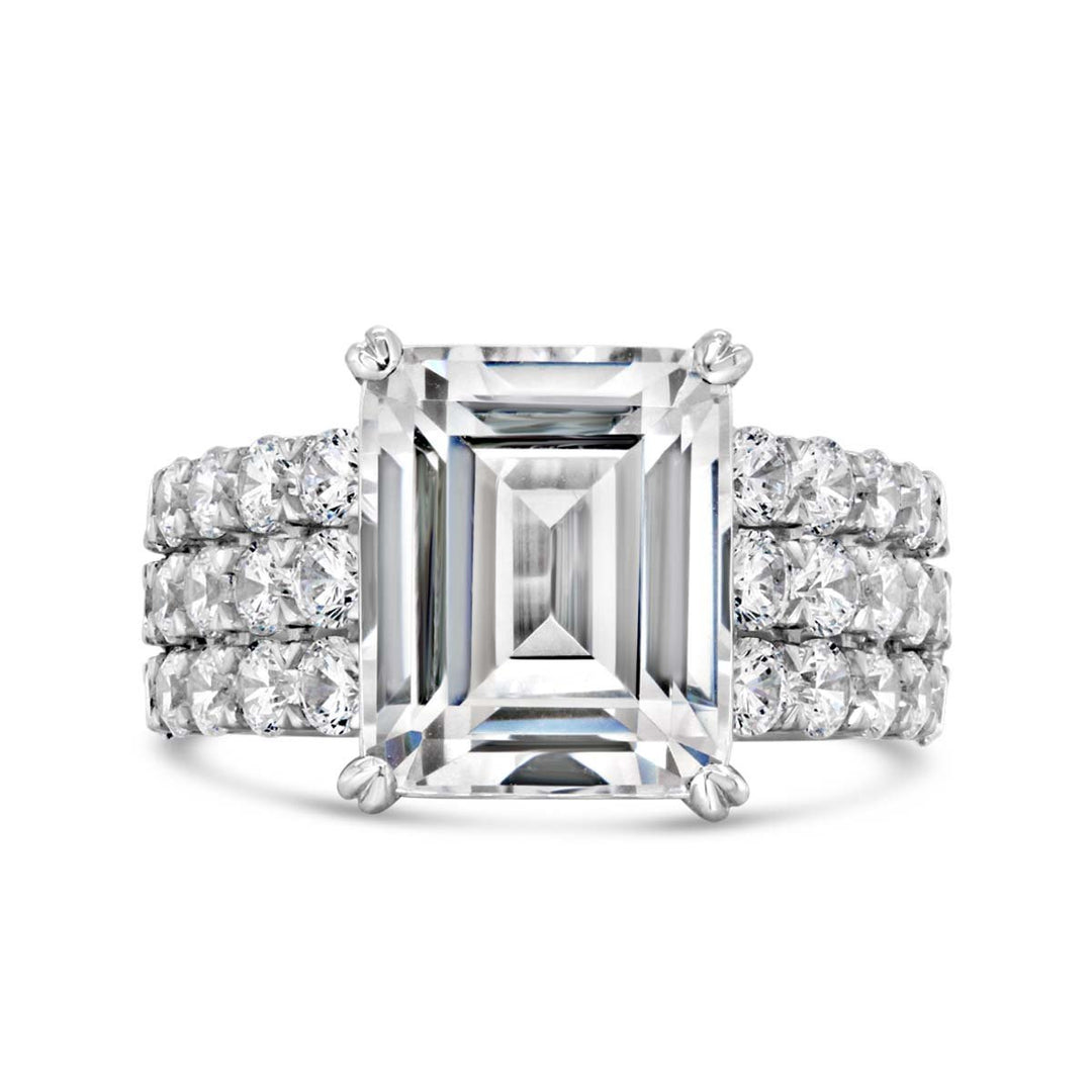 Three Row Diamond Engagement Ring - YJC3527R