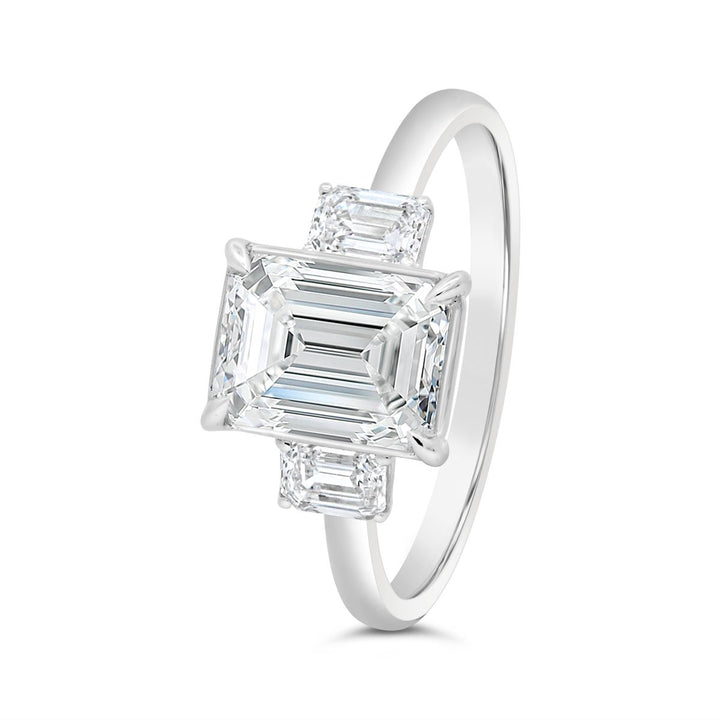 Lab Grown Diamond Three Stone Engagement Ring - 250935RW - The Diamond Guys