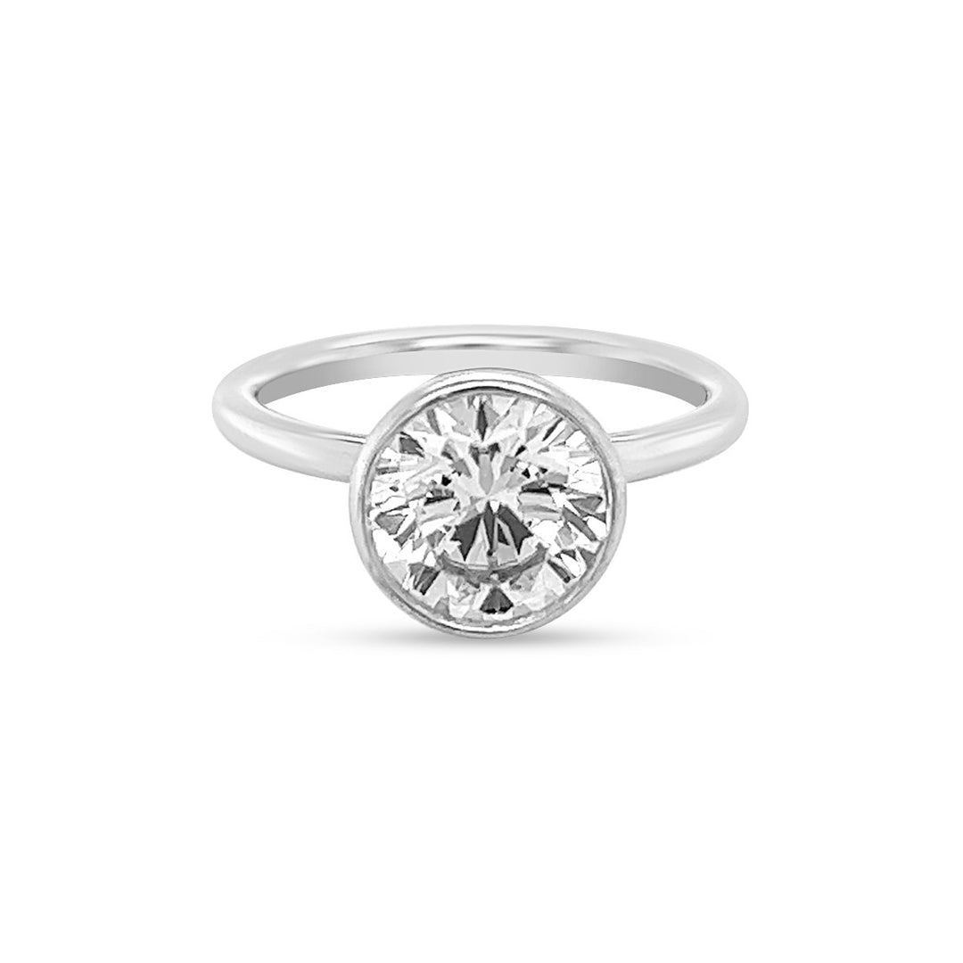 Classic Solitaire Bezel Diamond Engagement Ring