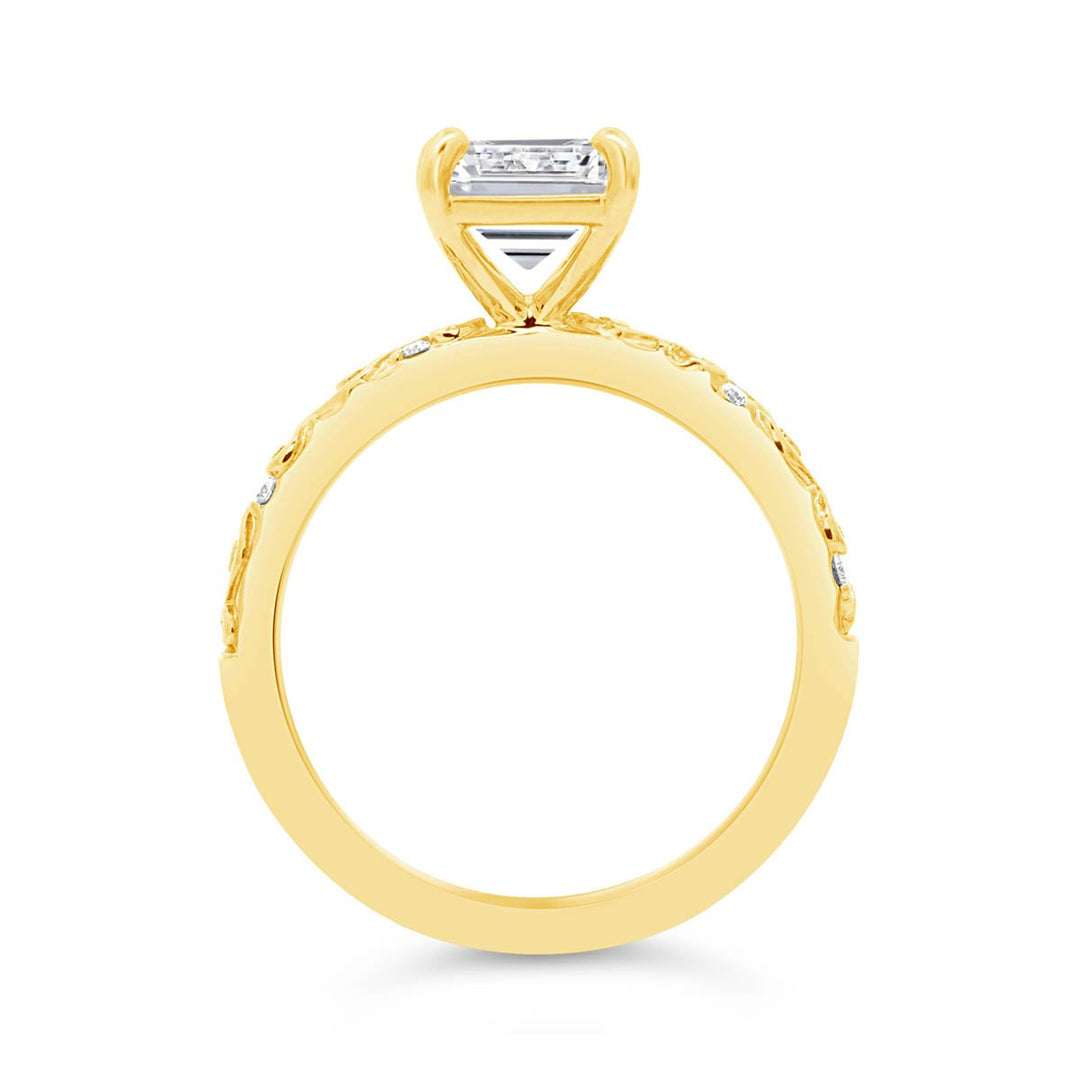 Engraved Diamond Engagement Ring - YJC5990R-EC