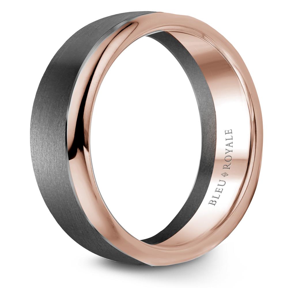 Tantalum Men's Wedding Band Sandpaper Center & High Polish Edges - RYL-169TR75 - The Diamond Guys