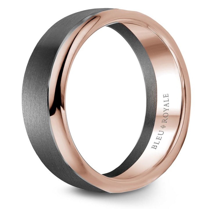 Tantalum Men's Wedding Band Sandpaper Center & High Polish Edges - RYL-169TR75 - The Diamond Guys