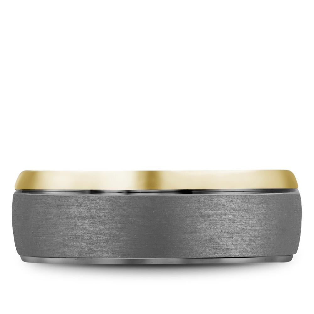 Tantalum Men's Wedding Band Sandpaper Center & High Polish Edges - RYL-169TR75 - The Diamond Guys