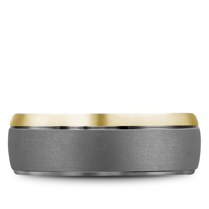 Tantalum Men's Wedding Band Sandpaper Center & High Polish Edges - RYL-169TR75 - The Diamond Guys